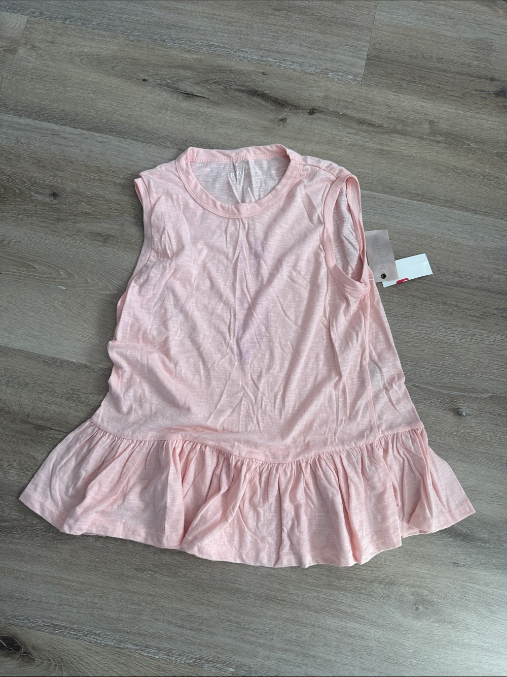 Philosophy Light Pink Sleeveless Ruffle-Hem Top